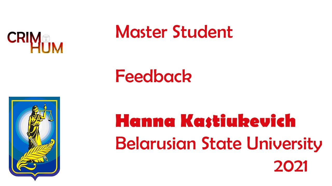 CRIMHUM Master student's feedback