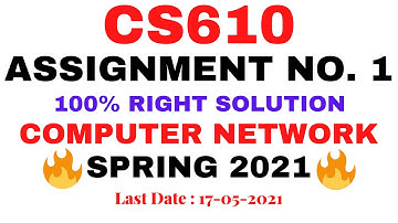 CS610 ASSIGNMENT NO. 1 SPRING 2021 || 100% RIGHT SOLUTION || COMPUTER NETWORKS BY VuTech
