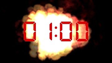 1 Minute Ticking Countdown Timer With Bomb Explosion Sound | Digital LED Style.
