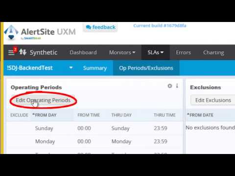 Setting up SLA Objectives in AlertSite UXM