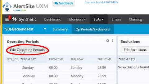 Setting up SLA Objectives in AlertSite UXM