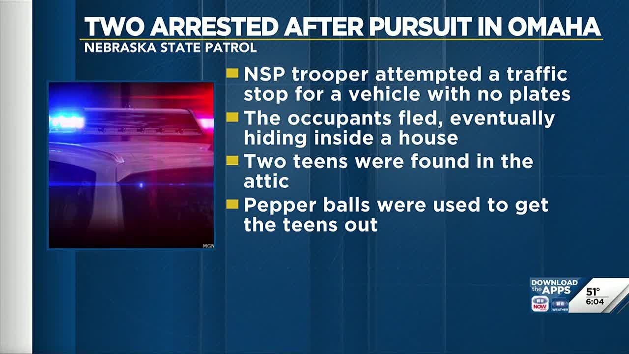 NSP arrests two after pursuit, search in Omaha - YouTube