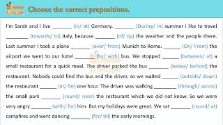 English Grammar Quiz | Prepositions on Time, Place & Direction - 5 Minutes English