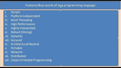Features of java | Buzz words of java part1