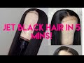 How To Dye Your Wig Jet Black Without Staining The Lace & Bleach Knots | Using Watercolor Method