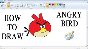 how to draw angry bird in ms paint // things to draw in ms paint //  ms paint angry birds