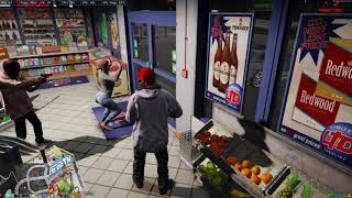 FIVEM - 2 Violent Thugs Rob a Convenient Store and Shoot Cops!!