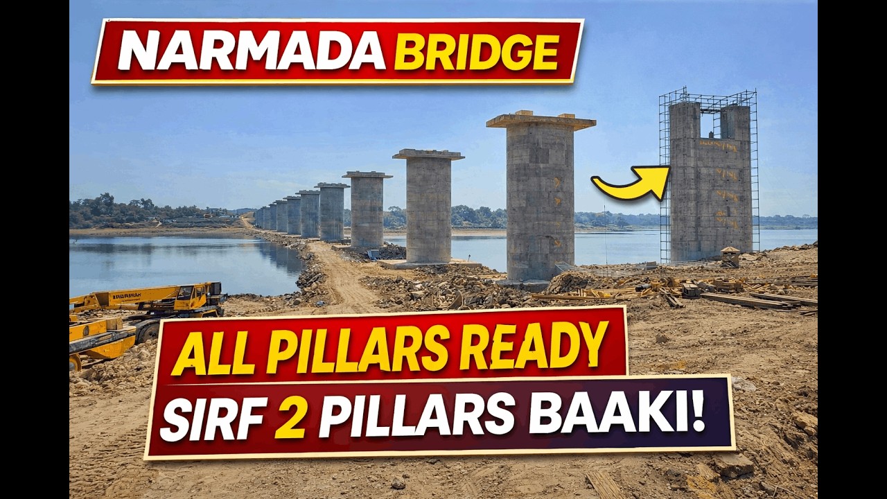 Narmada Railway Bridge March Update | Sabhi Pillars Ready, Sirf 2 Baaki | Indore–Khandwa–Akola GC