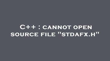 C++ : cannot open source file "stdafx.h"