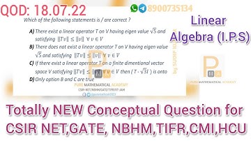 Linear Algebra Csir Net Solution  QOD 18.07.2022 | Gate Linear Algebra | Iit Jam | by Sudip Kumar