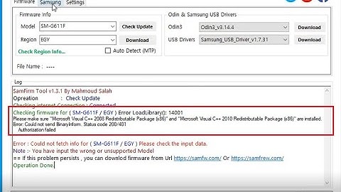 SamFirmTool_V1.3.1 How To Fix C++2008/2010 Authorization Failed