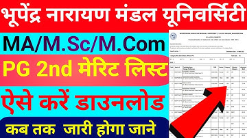bnmu pg 2nd merit list 2022-24|bnmu pg 2nd merit list 2023|bnmu ma 2nd merit list|bnmu part1 result