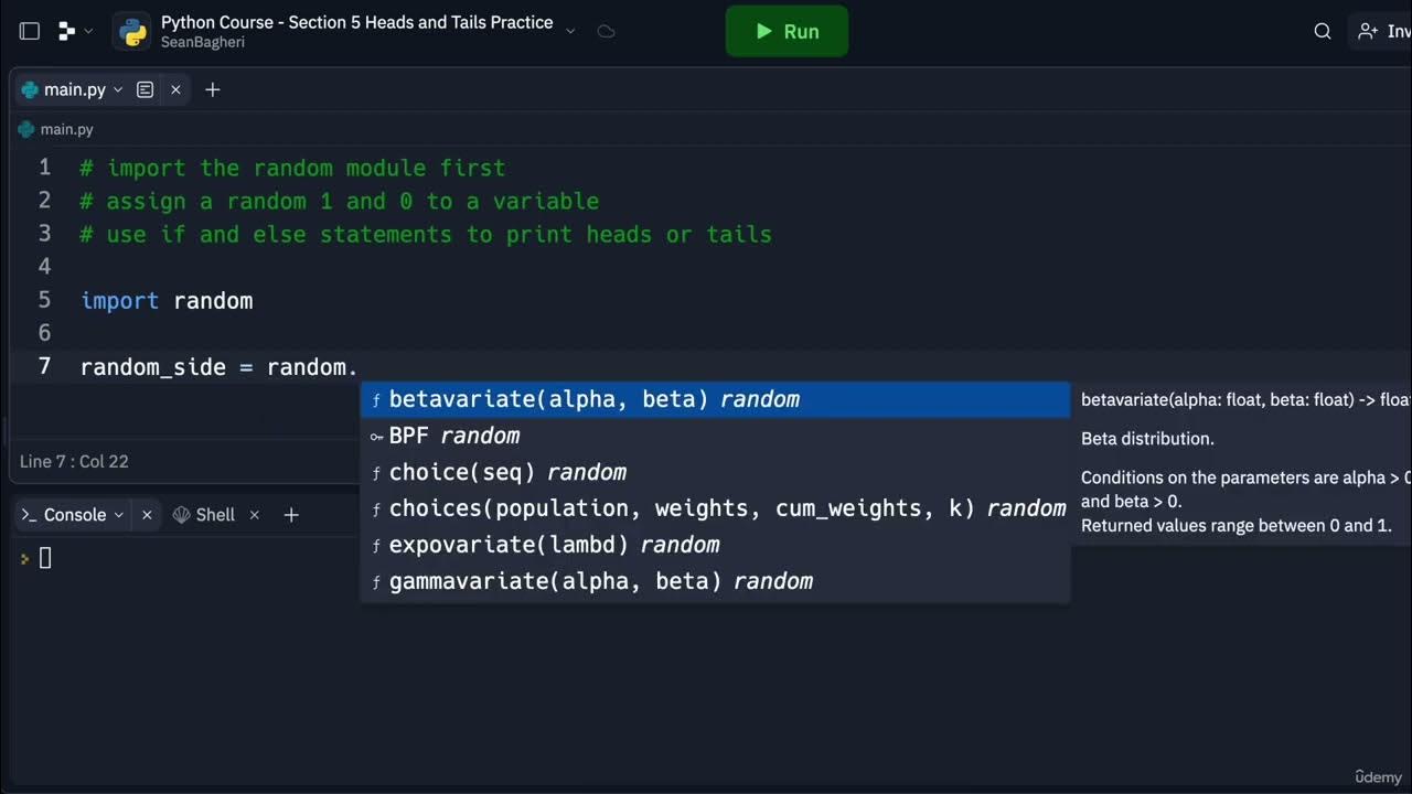 3. Python Modules Practice || 5. Beginner Lists and Randomization ...