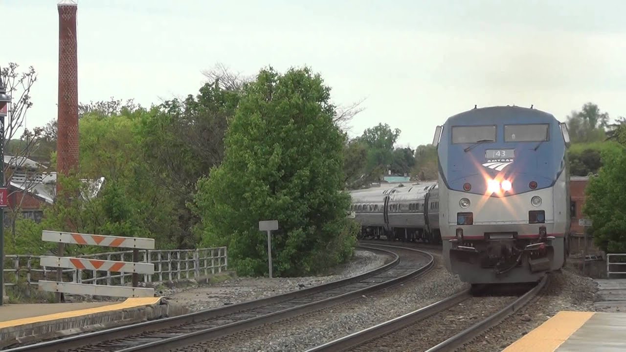 4/25/15 Fredericksburg, VA Amtrak pulls into the station YouTube