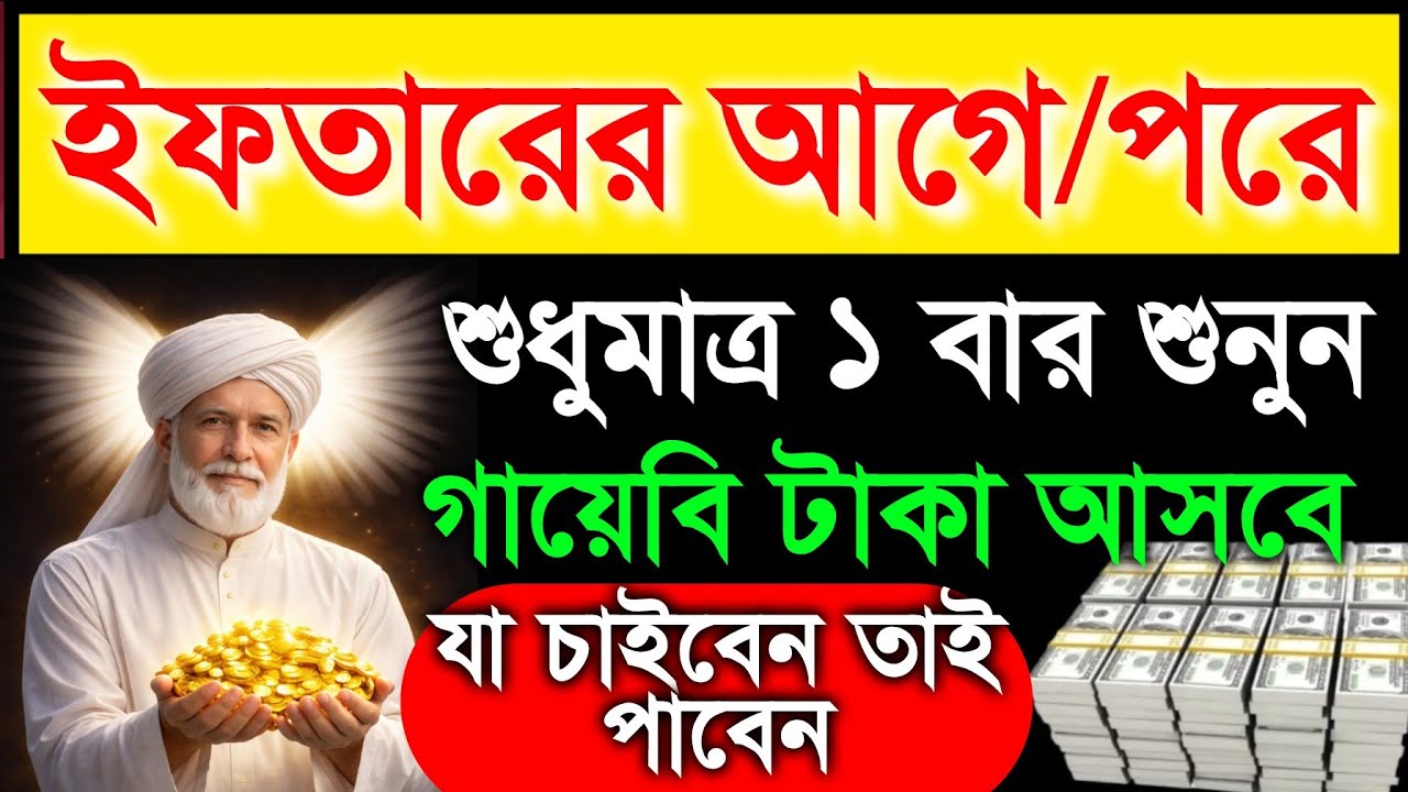 ইফতারের আগে বা পরে শুনুন.. গায়েবি টাকা আসবে। সকল মনোবাসনা পুরন ও বিপদ দূর হবে 