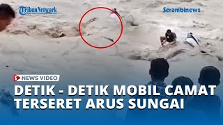 Detik-detik Mobil Dinas Camat di Gayo Lues Terseret Arus Sungai, Warga Panik Ikat Kawat Seling