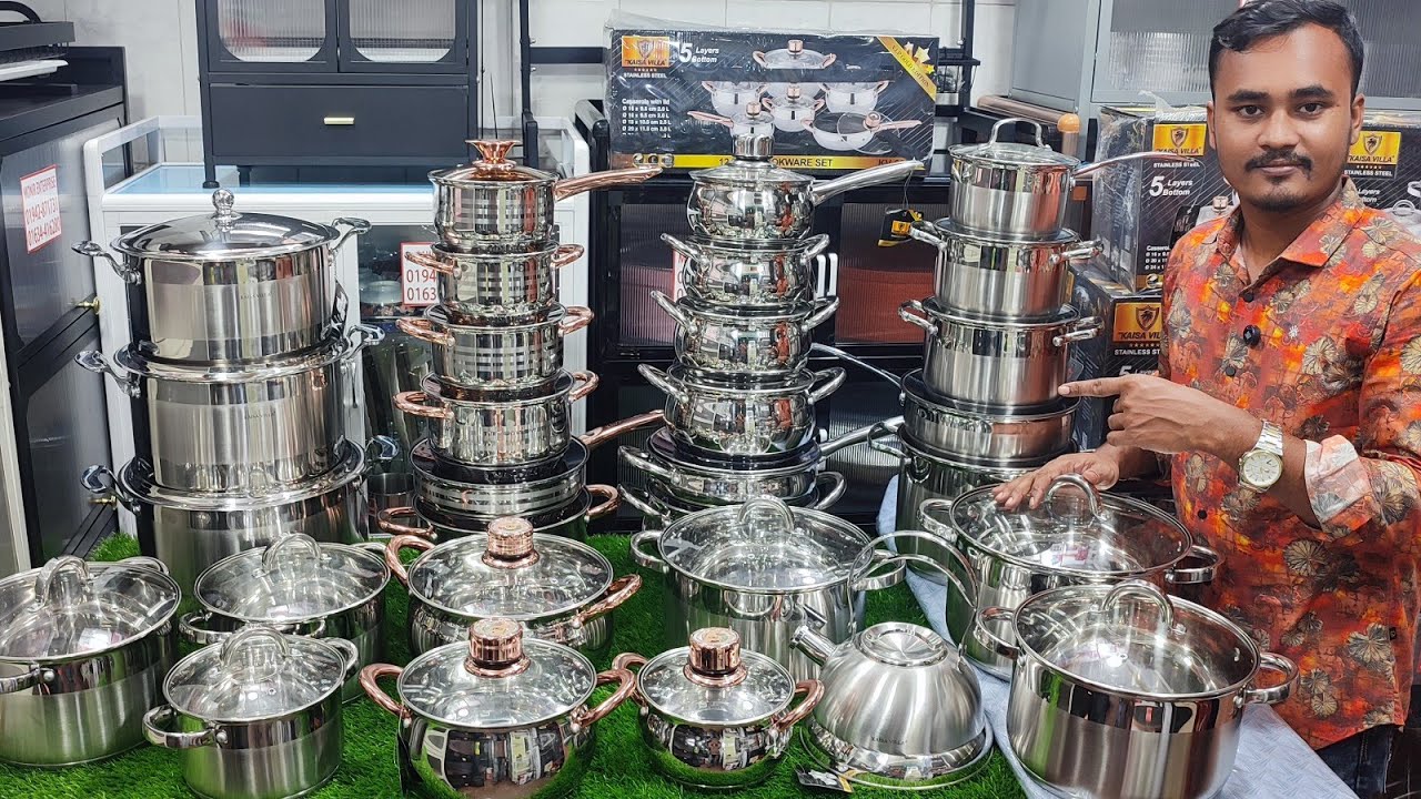 স্টেইনলেস স্টিলের মঝবুত হাড়ি সেট কিনুন//Steel Cookware Products 