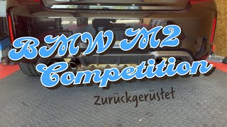 Rückrüstung BMW M2 Competition, MH Pipes Auspuff, Tuning Box, Austausch der Gitter usw.