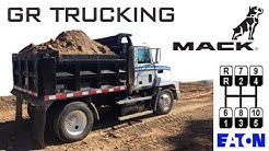 Mack truck cold start, 10 speed shifting and dirt loads
