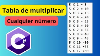 How to create a multiplication table in C# | Multiplication table in Visual Studio C# screenshot 2