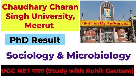 CCSU, MEERUT II PHD RESULT DECLARED II Sociology & Microbiology II CHAUDHARY CHARAN SINGH UNIVERSITY