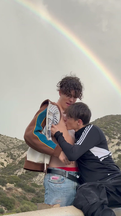 Two Boys under the Rainbow 🏳️‍🌈 #rainbow #boys #love #gay #creators