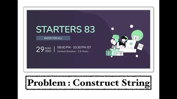 Construct String - Problem | Code Chef || Starter 83 || Rating 4 || Java Code ||