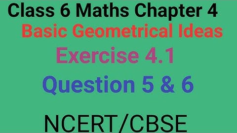 Class 6 Maths Exercise 4.1। Question 5 & 6। Solution। Basic Geometrical Ideas। ncert। cbse।