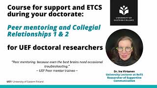 Join the peer mentoring course for doctoral researchers!