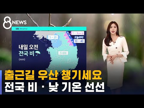 [날씨] 출근길에 우산 챙기세요…전국 비 · 낮 기온 선선 / SBS