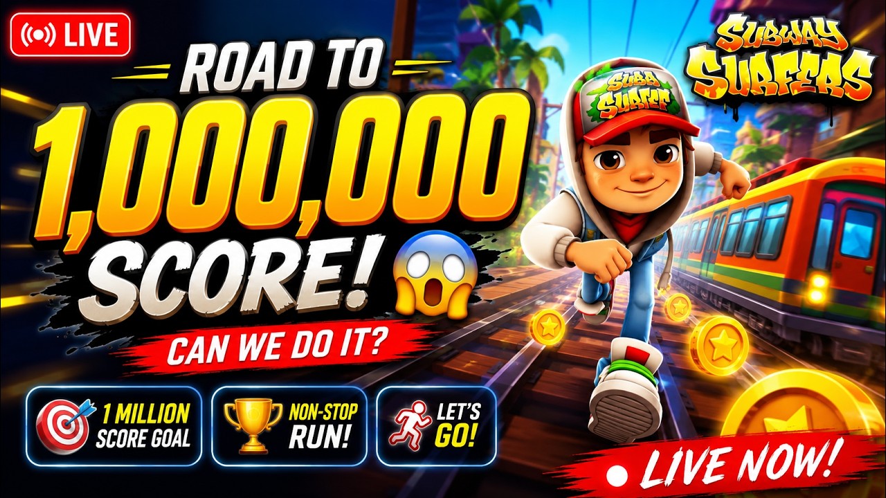 🚀 Road to 1,000,000 Score! 😱 | Subway Surfers Live 🔴 #SubwaySurfers #Gaming #Live