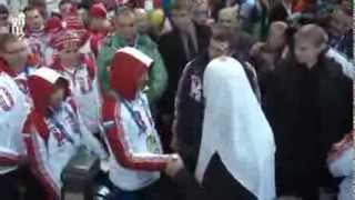 Russian Patriarch Cyril blessed Russia&#39;s, Ukraine&#39;s, Belarus&#39;s winter Olympic teams in Sochi.