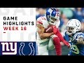 Giants vs. Colts Week 16 Highlights | NFL 2018
