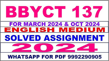 bbyct 137 solved assignment 2023-24 | bbyct 137 solved assignment in english 2024 | bbyct 137 2024