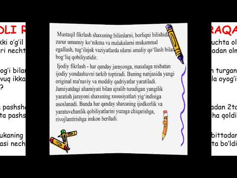 Mantiqiy masalalar ustida ishlash metodikasi