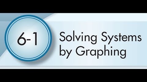 6-1 Solving Systems by Graphing