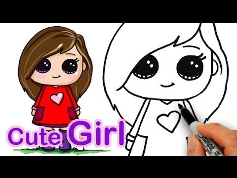 How to draw a Girl Easy and Cute #1 - YouTube