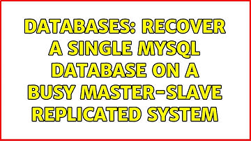 Databases: recover a single mysql database on a busy master-slave replicated system