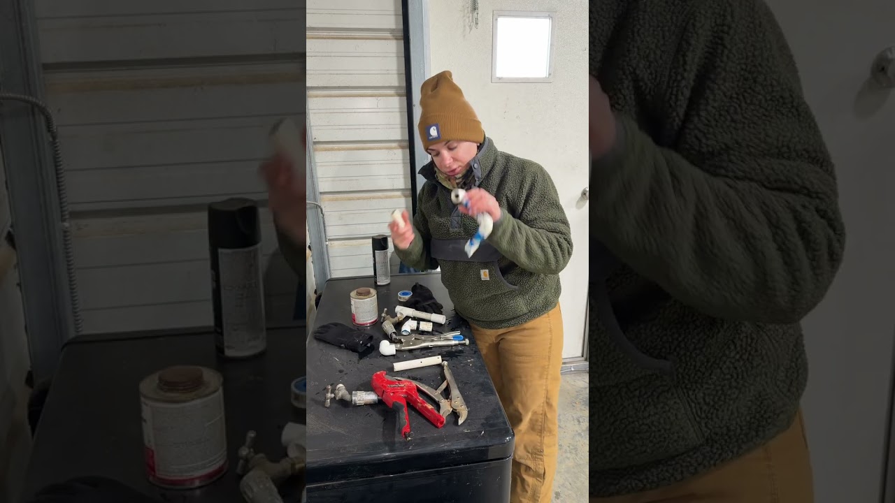 Plumbing repair at the dog pen! 