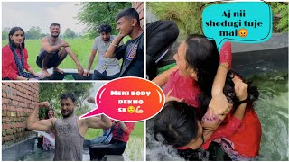 Hmara mini swimming pool ‍️||Dishu aur meri hui ladai#jammu #cousinsvlog #village#viral#funny