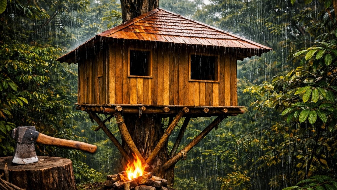 Building Most Amazing Hidden Rainforest Treehouse | Wander Bound | ASMR