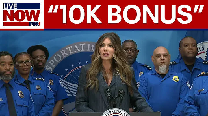 WATCH: Sec. Noem hands $10k bonuses to several TSA agents