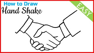 How to Draw Handshake Step by Step | Easy Handshake Drawing | Creative Drawing Ideas