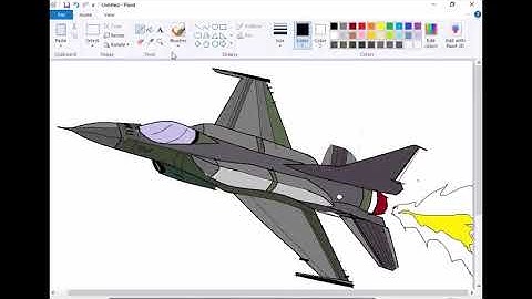how to draw fiter jet in ms paint || tracing in ms paint || best video