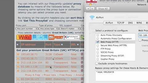 Setting up Proxy on a Mac