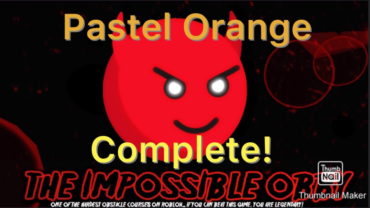 Pastel Orange Stage Complete The Impossible Obby Youtube - roblox impossible obby thumbnail