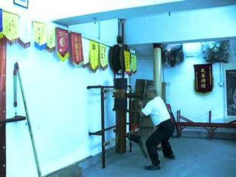 TaiChai Praying Mantis - 'wooden dummy' act in a p...