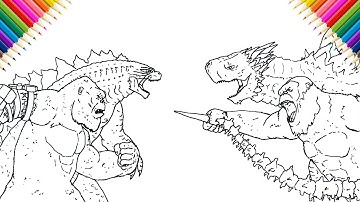Godzilla & Kong vs Shimo & Scar King | Drawing Step by Step
