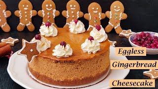 Gingerbread Cheesecake Video Recipe #gingerbreadcheesecake #holidaydessert #cheesecake #nithakitchen