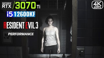 Resident Evil 3 Remake Gameplay : Rtx 3070 ti + i5 12600kf ( 4k Super Max ) Banchmark